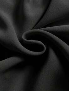 de dos piezas de tela elegante de verano para mujer de talla grande, chaleco abierto, lazo, decoración con botones, pantalones cortos con diseño de botones 3D, adecuado para graduación, vacaciones, San Valentín, festivales de música, Día - Negro - Ver 5