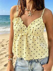 Holidaya Top de tirantes casual a rayas para el verano - Amarillo - Ver 3