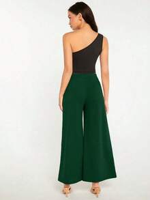 BASICS Pantalones de pierna ancha unicolor - verde oscuro - Ver 5