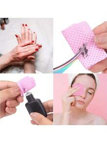 2000/1000/200 miếng khăn lau móng tay - Miếng tẩy sơn móng tay chuyên nghiệp không xơ, khăn lau gel UV, dụng cụ làm sạch trước và sau khi làm móng (Màu hồng) - Hồng - Xem 9