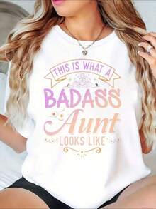 Camiseta de Mujer% Algodón, Camiseta Gráfica con el Texto 'Así se Ve unaía', Regalo Divertido paraías y Hermanas, Camiseta Bonita paraías, Regalo del Día de la Madre paraía - Estilo Urbano Vintage, Unisex, Camiseta de Manga Corta de Algodón Suelto con Cuello Redondo - Blanco - Ver 8