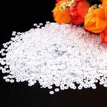 AB White & White Loose Sequin 3mm-30mm PVC Cup Flat Round Sequins Paillette For DIY Sewing Embroidery Wedding Jewelry Making Creative Projects Crafts Decoration - 20 Grams - View 4