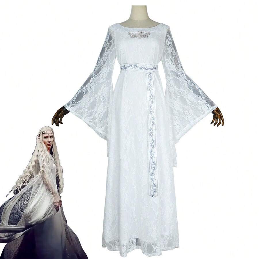 Elf Queen Cosplay Costume, Galadriel Cosplay Medieval Vintage Court Dress - 24141 Elf Queen - View 1