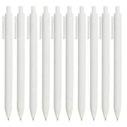 5/10 piezas Bolígrafos de gel puros blancos con tinta negra de 0.5 mm de punta fina, bolígrafos estéticos para diarios, papelería y suministros de oficina