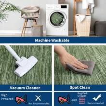 1Pcs Room Decor Modern Washable Scalloped Border Solid Green Area Rug For Living Room Indoor Bedroom Foldable Floor Mats, Soft Low Pile Non Shedding Carpets For Offices Non-Slip Runner For Hallway Dorm - Gray Green - View 7