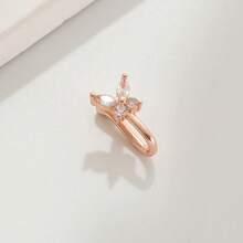 Khuyên mũi hình chữ U không cần xỏ lỗ bằng đồng zirconia dành cho nữ, thiết kế hình bướm phổ biến theo phong cách Châu Âu và Mỹ. - Khuyên mũi hình chữ U đính đá zircon, chất liệu đồng, dành cho nữ. - Xem 7