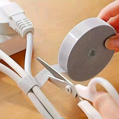 1pc Adjustable Long Reusable Hook And Loop Cable Ties - Durable And Easy To Use, Ideal For Organizing Cables, Wires, Ropes, And Plant Tying