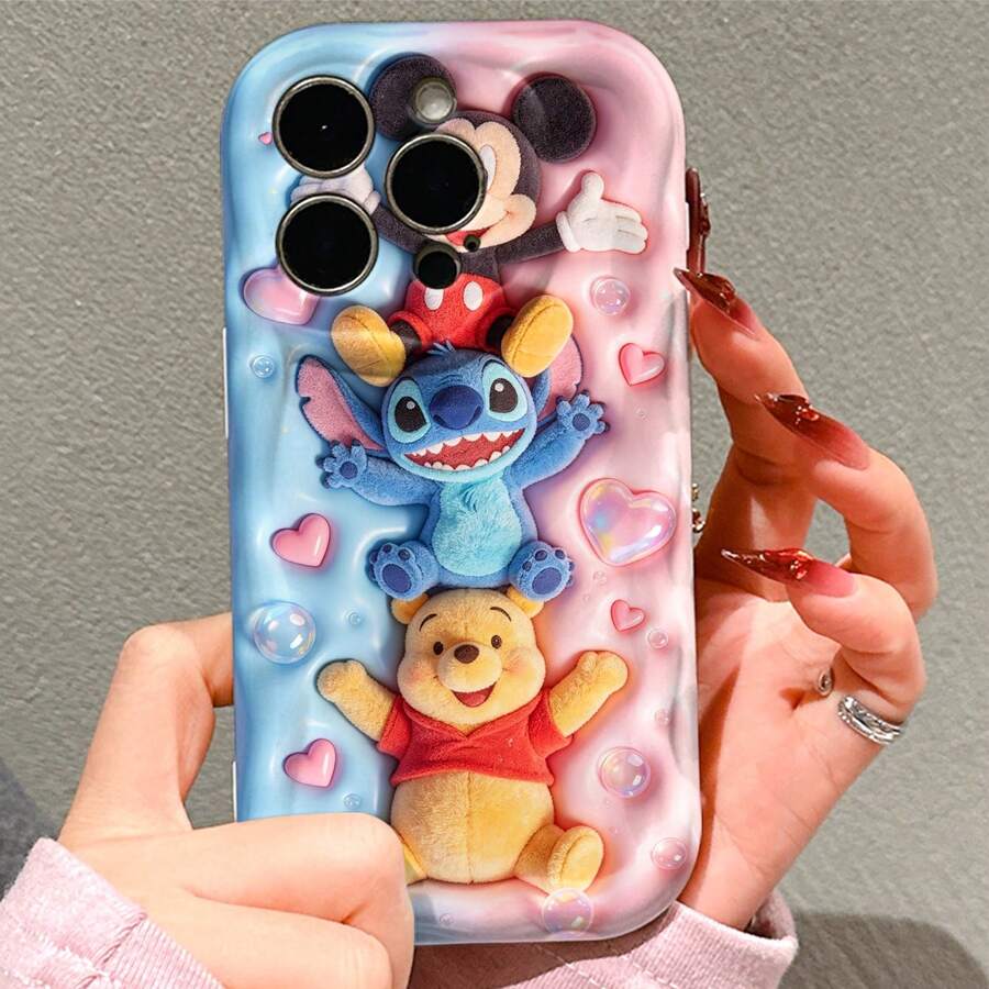 Officially Licensed Disney Mickey And Friends Phone Case, This Protective Phone Case Features A Lovely Plush‑Style Print Of Minnie Mouse And Daisy Duck In Pajama Outfits, Taking A Selfie With Heart‑Lip Print Above Them On A Soft Pink Background, Marked With "Disney Mickey And Friends" Lettering, Made With Flexible, Durable TPU Material To Resist Scratches, Bumps And Minor Impacts, With A Raised Camera Frame For Lens Protection, Slim Lightweight Build For Easy Portability, Compatible With IPhone 17, 16, 15, 14, 13, 12, 11 Pro Models, A Cute Gift Choice For Best Friends And Disney Fans. - trắng - Xem 1
