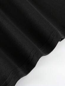 Women's Casual Blouse, Simple Style For Everyday Wear, Spring/Summer, Elegant, Round Neck, Polyester Fiber (Polyester), Letter Print, Women's T-Shirt, Comfortable, Soft, Simple For Everyday Wear, Short Sleeve Top - 黑色 - 查看 5