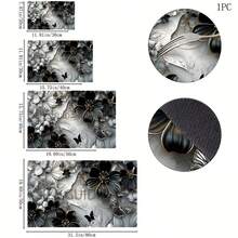 1 pieza Alfombrilla absorbente con estampado floral de metal plateado para secar platos, alfombrilla absorbente para encimera de máquina de café concentrada, alfombrilla absorbente para fregadero, alfombrilla absorbente suave para grifo, alfombrilla absorbente para taza de fregadero, accesorios de cocina y baño - Multicolor - Ver 11