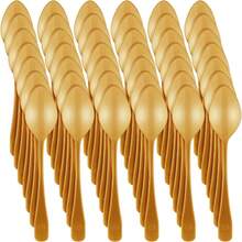 Heavy Duty Disposable Mini Dessert Spoons (500 Count) - Gold - View 1