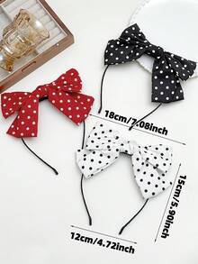 Women's Headband, Sweet & Cute, Fashion Minimalist, Polka Dot Bow Headband, Suitable For Washing Face, Makeup And Quick Hairstyling When Going Out, Women's Hair Accessory, Women's Fashion Accessory, Gift For Women Hairband - Multicolor - View 6