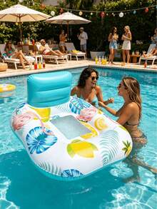 1pc Inflatable Single Hole Mesh Lounge Chair Float, With Backrest, Suitable For Adults, Floating Raft Chair For Swimming Pool, Beach, Lake Party - Multicolor - View 10