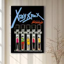 Enmarcado póster de lienzo de  de rock punk con rayos X - Diseño en blanco y negro de 30 x 40 cm con vibrantes miembros de la banda, figuras abstractas  | Estilo art déco, perfecto para la decoración del dormitorio, la sala de estar o la sala de música | Arte de miembros de la banda | Arte de colores vibrantes - Enmarcado - Ver 2