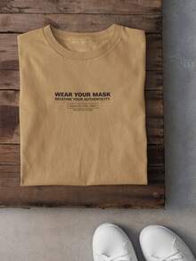 Camiseta Masculina Aveloz Authenticity Confortável 100% Algodão - Caramelo - Visão 3