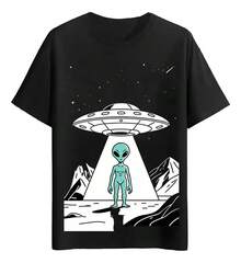 Playeras Alien En Campo Estelar - Negro - Ver 1