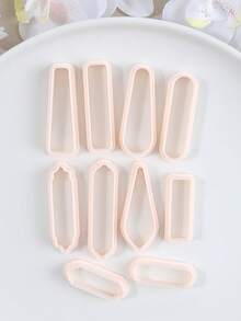 Geometry Clay Cutters Molds, 10 Style Long Pendant Shaped Rectangle Clay Cutters For Jewelry Making, DIY Earring Jewelry Pendant Making, Polymer Clay Cutting Making Tool - Geometry - View 5