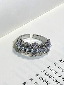 1/4pcs Exquisite Geometric Hollow Star Fashion Style Copper Material Silver Color Women's Ring, Suitable For Gift, Holiday, Daily Wear - Multicolor - View 6