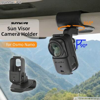 Giá đỡ Osmo Nano gắn trên tấm che nắng ô tô, hoàn hảo cho các hoạt động thể thao ngoài trời, đạp xe, du lịch nghỉ dưỡng và chụp ảnh trong khuôn viên trường, chụp ảnh dọc/ngang/trên cao | Lắp đặt nhanh chóng và dễ dàng mở | Thiết kế nhỏ gọn và nhẹ | Tặng kèm cờ lê | Món quà lý tưởng cho người dùng Nano