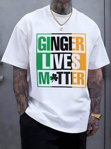 Men's T-Shirt With Letter Print, Casual, Short Sleeve And Round Neck, Suitable For Summer And Spring, Men's Summer Clothes For Outdoor Activities. - 白色 - 查看 1