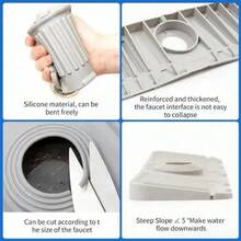 2-In-1 Faucet Drainer Mat For Sink, Dishwasher, Gray - 1 - View 6