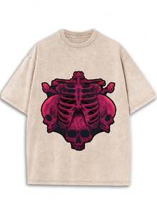 New 2026 Model, 100% Washed Cotton, Urban Casual Style, Suitable For Parties Or Festivals, Soft And Breathable Fabric, Modern Print Design, Unisex, Lightweight And Comfortable To Wear, Vintage Fashion Design. - 黑色 - 查看 6