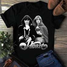 Heart Band 90s Graphic T-Shirt Unisex Cotton Tee - Back 3 - View 6