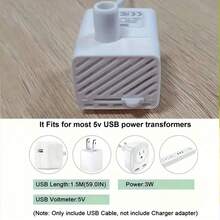 （水泵颜色随机发货）1pc USB 电源线 1000ml 迷你喷泉猫/狗爱好者礼物和狗/猫妈妈爱饮水机带自动循环过滤 - 白色 - 查看 6