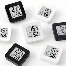 1pc/6pcs Combo Indoor Thermometer Hygrometer (Black/White) 2 Styles Digital Mini Temperature & Humidity Meter Accurate Temperature (°C/°F) And Humidity Measurement High Precision Humidity & Temperature Monitor With Display Screen, Suitable For Home, Aquarium, Car Interior Climate, Compact Temperature & Humidity Device - A - View 3