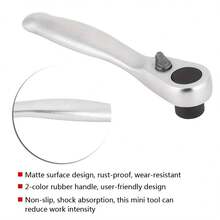 Cờ lê bánh cóc mini 72 răng chất lượng cao, đầu vít dùng cho không gian hẹp, ổ cắm 1/4", bánh cóc đảo chiều tháo nhanh, được làm bằng thép crom vanadi bền chắc, thích hợp cho không gian hẹp, vận hành máy móc, dụng cụ chính xác. - Cờ lê bánh cóc 72 răng - Xem 8
