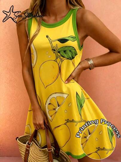 Women's Fashionable Versatile Minimalist Elegant Resort Beach Style Leopard Print Sleeveless Knit Mini Skirt, Spring/Summer