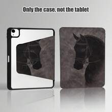 1pc Horse Pattern Flip Cover Tablet Case With Pencil Slot, 360 Degree Rotating Stand, PU Leather Case With Auto Sleep/Wake Function, Compatible With Honor Pad, Matepad, And More - Multicolor - View 5