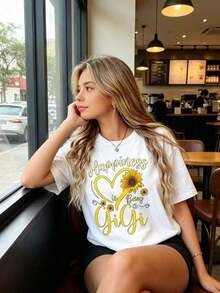 Camiseta de Algodón Estilo Vintage con Estampado de Lema de Lisboa, Camisetas de Abuela para Mujer, Tops Gráficos GiGi, Regalos para Abuela, Camisetas para el Día de la Madre, Tops de Manga Corta GiGi, Camiseta Transpirable de Cuello Redondo para Mujer, Ropa Casual para el Hogar y el Aire Libre para el Verano y Uso Diario - Blanco - Ver 5