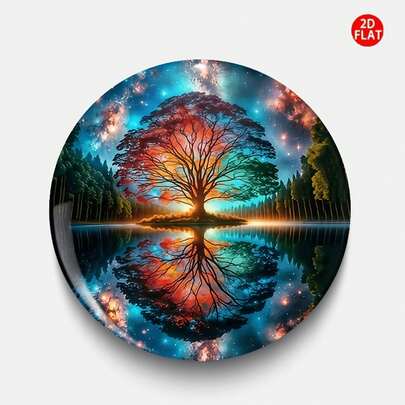 1枚生命之树经典时尚胸针/别针/徽章（2D平面），完美搭配牛仔裤、衣服、背包和帽子，是节日、活动和聚会的理想收藏配饰礼品。