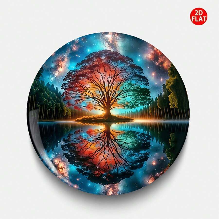 1pc Life Tree Classic Fashion Brooch/Pin/Badge (2D FLAT), Perfect Match With Jeans, Clothes, Backpacks And Hats, Ideal Collectible Accessory Gift For Festivals, Events And Gatherings - A - View 1
