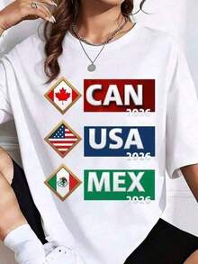 Camiseta de Fútbol de la Copa Mundial 2026 de Canadá, EE. UU. y México, Unisex, Talla Grande, para Hombres y Mujeres, Regalo para Fanáticos de Eventos Deportivos, Es una Camiseta Perfecta para Regalar a Amigos y Familiares en Cualquier Día Festivo o Ocasión Especial, 220g - Negro - Ver 6