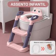 Assento Redutor Infantil para Vaso Sanitário com Escada Antiderrapante Rister Baby - Rosa Bebê - Visão 11