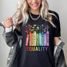 Camiseta Libro Igualdad: Libros Prohibidos, Paz, Amor, Bondad,Embalaje individual - Negro - Ver 6