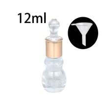 6ml/12ml Travel Size Clear Glass Dropper Bottle, Gold Cap Refillable Leakproof Empty Essential Oil Perfume Serum Bottle, Portable Cosmetic Container With Free Funnel For DIY Skincare Sample Storage - Multicolor - View 8