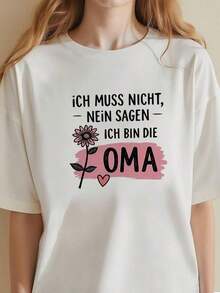 1 Piece Women's Graphic T-Shirt With May Design - Soft, 180 G/M², Short Sleeve, Round Neck, White With Gold Lettering And Fun Print Of May Flowers And Ladybugs, Casual Birthday Party Outfit, 100% Cotton. - 白色 1 - 查看 12