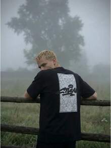 Camiseta oversize para hombre T-RONE, con estampado, densidad 170 g/m2. - B - Ver 2