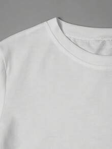 Camiseta de Mujer Estilo Casual Suave con Estampado Coreano de Trébol Sonriente, Camiseta de Manga Corta Regular para Mujer, Top Diario para el Campus y Viajes, Camisetas para Sali - Blanco - Ver 4