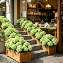 1 pieza/2 piezas/4 piezas Flores de Hortensia Artificiales Verdes de 15.35 Pulgadas, Decoración Floral de Hortensia Falsa con Tacto Realista para el Hogar, Jardín Exterior, Boda, Navidad, Oficina, Fiesta Familiar, Sala de Estar, Mesa de Comedor - Verde - Ver 4