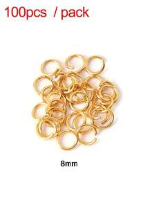 100pcs Gold Plated Open Jump Rings, Metal Split Ring Connectors, Suitable For Jewelry Making, DIY Crafts, Earrings, Bracelets, Necklaces - Yellow Gold - View 11