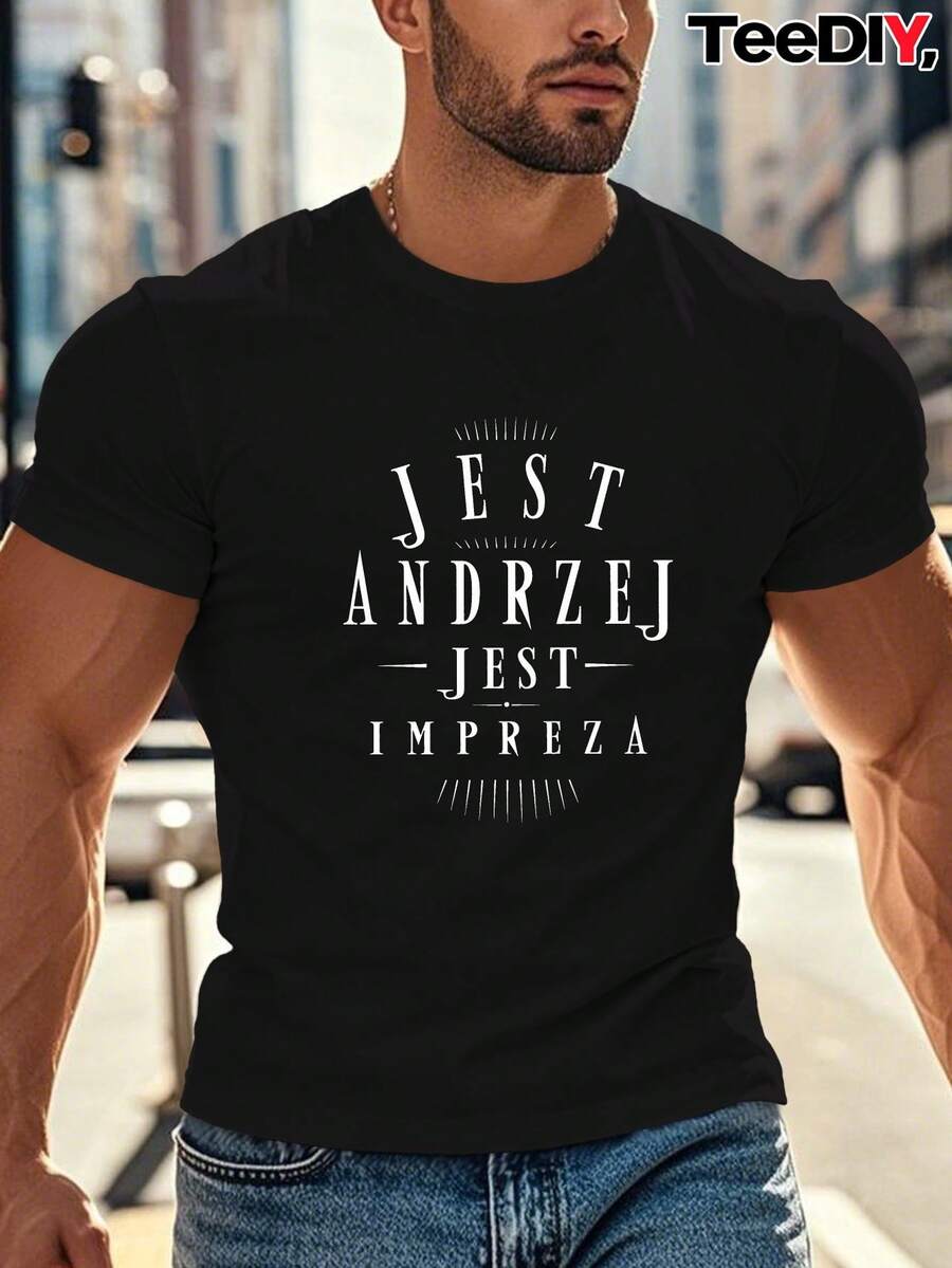 Camiseta holgada para hombre con diseño arrugado y estilo streetwear de Polonia - Negro - Ver 1