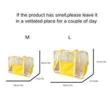 Summer Yellow PU Leather Breathable Cat Carrier Bag, Suitable For Small Dogs, Short-Distance Travel, Park Walking - Yellow - View 8