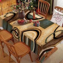 1pc, Home Decor, Abstract Pattern Printed Tablecloth, Rectangular, Woven, Suitable For Home Kitchen Dining Room, Party Dinner, Picnic Camping, Date, Wedding, Theme Party Decoration, Indoor And Outdoor Use - Multicolor - View 15