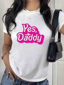 Camiseta de mujer con mensaje audaz y juguetón affirmative divertido que expresa una aprobación entusiasta y segura de sí misma perfecta para destacar con personalidad en cualquier ocasión informal cómoda y atractiva con un toque de picardía única ideal para añadir un toque de chispa a tu guardarropa diario moderno y chic. - Blanco - Ver 1