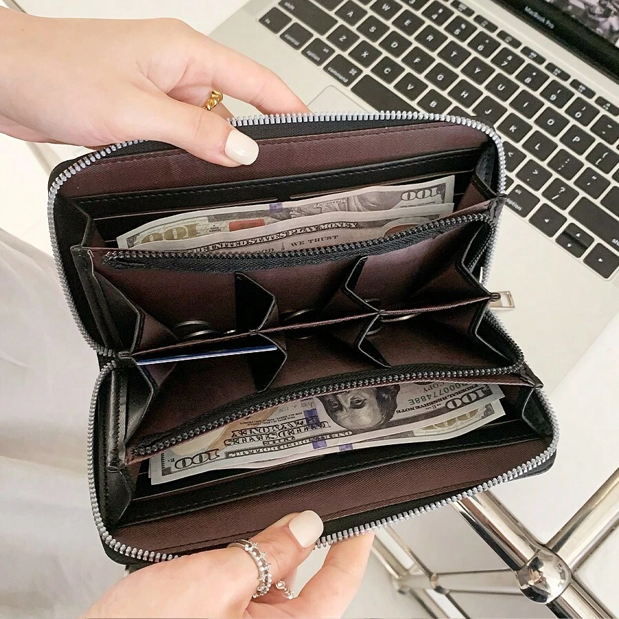 Unisex Long PU Wallet With Compartments, Coin Purse