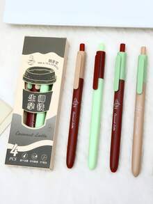 Bộ 4 bút bi bấm trơn tru, chất lượng cao, chủ đề trà sữa, thích hợp cho học sinh, trường học, văn phòng, làm quà tặng, đồ dùng cần thiết cho năm học mới. - Bộ - Xem 15